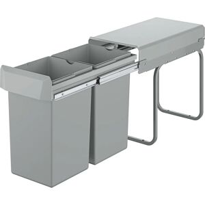 GROHE Waste Bin 4085500 - Double 15L Recycling, Grey GROHE Waste Bin 4085500 - Double 15L Recycling, Grey