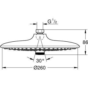GROHE Vitalio Joy 260 Chrome Head Shower - Shower Head GROHE Vitalio Joy 260 Chrome Head Shower - Shower Head