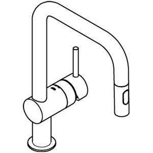 GROHE Minta Graphite Kitchen Faucet - Single-handle, L-spout, High-pressure GROHE Minta Graphite Kitchen Faucet - Single-handle, L-spout, High-pressure