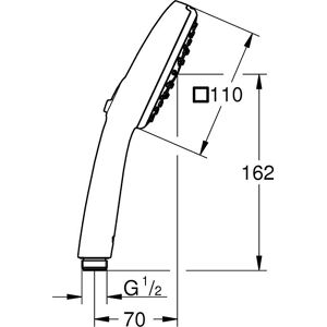 GROHE Vitalio Comfort 110 Chrome Hand Shower - Hand Shower with Rain and Jet Modes GROHE Vitalio Comfort 110 Chrome Hand Shower - Hand Shower with Rain and Jet Modes