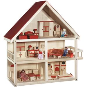 ROBA Villa Bunt 3-stöckiges Puppenhaus mit Möbeln & Puppen - Kinderspielzeug ROBA Villa Bunt 3-stöckiges Puppenhaus mit Möbeln & Puppen - Kinderspielzeug