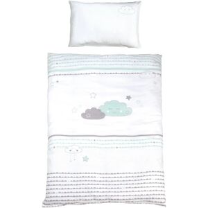 Roba Baumwoll Baby Bettwäsche - Wolken Muster - Weiß - Bettwäsche-Set Roba Baumwoll Baby Bettwäsche - Wolken Muster - Weiß - Bettwäsche-Set