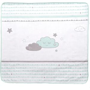 Manta de bebé Roba - 80x80cm, Blanco, Algodón y Fleece Manta de bebé Roba - 80x80cm, Blanco, Algodón y Fleece