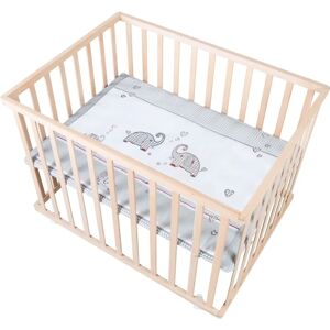 Roba Jumbotwins Natural Wooden Height-Adjust Playpen - Elephant Roba Jumbotwins Natural Wooden Height-Adjust Playpen - Elephant