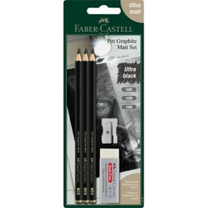 Faber-Castell 115297 Graphite Pencil Set - 3 Pencils - Black Faber-Castell 115297 Graphite Pencil Set - 3 Pencils - Black