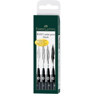Faber-Castell Pitt Artist Pen Set of 4 Black - Sketching & Drawing Faber-Castell Pitt Artist Pen Set of 4 Black - Sketching & Drawing