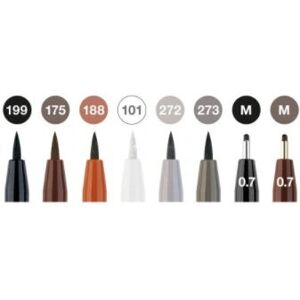 Faber-Castell 167172 Felt Pen - Black, Brown, Grey, Orange, White - Felt Pen Faber-Castell 167172 Felt Pen - Black, Brown, Grey, Orange, White - Felt Pen