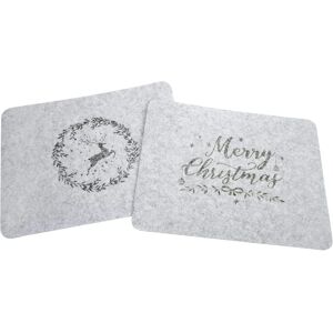 Axentia 4-delige vilten onderzetters met kerst- en rendiermotieven Axentia 4-delige vilten onderzetters met kerst- en rendiermotieven