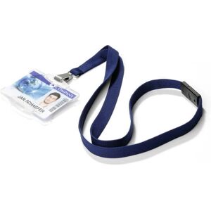 DURABLE Midnight Blue Textile Lanyard - Badge Holder & Key Clip DURABLE Midnight Blue Textile Lanyard - Badge Holder & Key Clip
