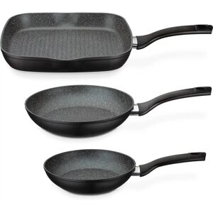 GSW Bratpfannen-Set GOURMET GRANIT 20 + 24 cm + Grillpfanne 28 x 28 cm INDUKTION GSW Bratpfannen-Set GOURMET GRANIT 20 + 24 cm + Grillpfanne 28 x 28 cm INDUKTION