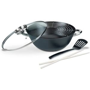 GSW Cast Iron Multifunctional Wok Set - 32cm GSW Cast Iron Multifunctional Wok Set - 32cm