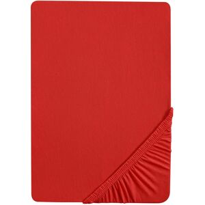 Biberna Thea Jersey Fitted Sheet - Tot 25cm Matras - Rood Biberna Thea Jersey Fitted Sheet - Tot 25cm Matras - Rood