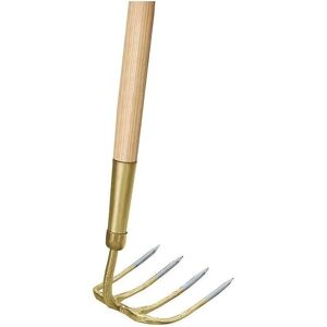 Houe de jardin Ideal - 4 dents ovales Zinc - Manche 135cm Houe de jardin Ideal - 4 dents ovales Zinc - Manche 135cm