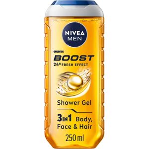 Nivea Men 250ml Boost Suihkugeeli - Raikas & Energisoiva Nivea Men 250ml Boost Suihkugeeli - Raikas & Energisoiva