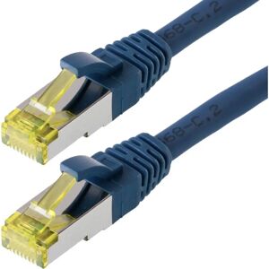 Câble de raccord Ethernet Helos 25cm Bleu - Cat 6a, SFTP, moulé, sans nœud Câble de raccord Ethernet Helos 25cm Bleu - Cat 6a, SFTP, moulé, sans nœud