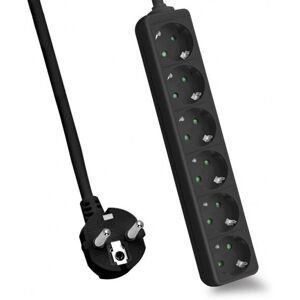 Helos 262806 CLASSIC - Noir - 1,5 m - 6 prises Helos 262806 CLASSIC - Noir - 1,5 m - 6 prises