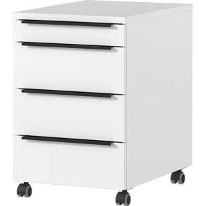 Conteneur à Roulettes Germania Mailand - 4 Tiroirs, Blanc Conteneur à Roulettes Germania Mailand - 4 Tiroirs, Blanc