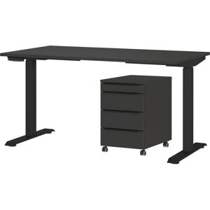 Germany Mailand Büromöbel-Set - Höhenverstellbarer Schreibtisch, Weiß & Graphit, 140cm Germany Mailand Büromöbel-Set - Höhenverstellbarer Schreibtisch, Weiß & Graphit, 140cm