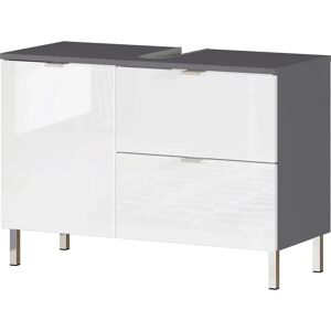 Germania GW-Mauresa Badezimmerschrank - hochglänzend, weiß, graphit, 80cm Germania GW-Mauresa Badezimmerschrank - hochglänzend, weiß, graphit, 80cm
