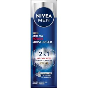 NIVEA Men Anti-Age Power Moisturiser - SPF 30, Hyaluronic, 50ml NIVEA Men Anti-Age Power Moisturiser - SPF 30, Hyaluronic, 50ml
