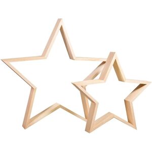 Rayher 2 Wooden Frames Etoile - Star-Shaped Decor Rayher 2 Wooden Frames Etoile - Star-Shaped Decor