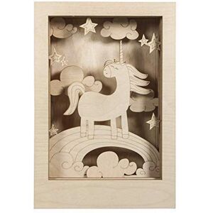 Rayher Beige 3D houten unicorn lijst - Decoratie Rayher Beige 3D houten unicorn lijst - Decoratie