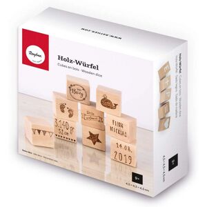 Rayher 9 Wooden Cubes for Personalization - Wooden Blocks Rayher 9 Wooden Cubes for Personalization - Wooden Blocks