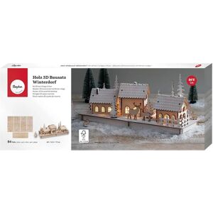 Rayher Houten Knutselset Winterdorp - 84 Stuks - Beigeg Rayher Houten Knutselset Winterdorp - 84 Stuks - Beigeg