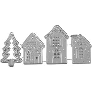 Rayher Winter House Cutting Die - 4 pcs - Gray Rayher Winter House Cutting Die - 4 pcs - Gray