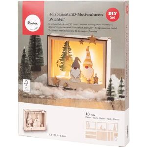 Rayher Houten kerstframe - Bruine kerstelfjes - Kerstdecoratie Rayher Houten kerstframe - Bruine kerstelfjes - Kerstdecoratie