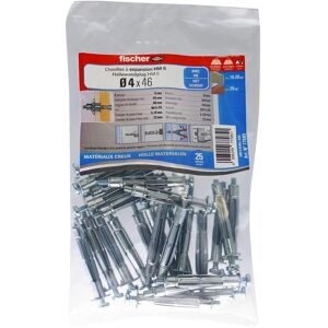 FISCHER MH 4X46 S Cheville creux - 25 pièces FISCHER MH 4X46 S Cheville creux - 25 pièces