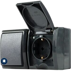 REV 0007861900 Presa da parete antracite con interruttore - Tipo di prodotto elettrico REV 0007861900 Presa da parete antracite con interruttore - Tipo di prodotto elettrico