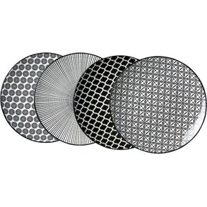 Ritzenhoff & Breker Takeo Desserttallrikar - Porslin, Svart & Vit - 4 st Ritzenhoff & Breker Takeo Desserttallrikar - Porslin, Svart & Vit - 4 st