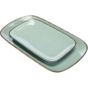 Zestaw 2 talerzy Casa - Niebieski - Vintage urok Zestaw 2 talerzy Casa - Niebieski - Vintage urok