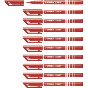 Stabilo Sensor Fine Fineliner - 0.3mm - Red - 10 Pack - Writing Instrument Stabilo Sensor Fine Fineliner - 0.3mm - Red - 10 Pack - Writing Instrument