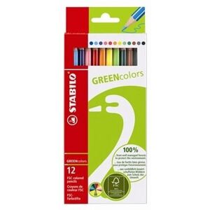Crayons de couleur multicolores STABILO Greencolors - 12 pcs - Publicité Crayons de couleur multicolores STABILO Greencolors - 12 pcs - Publicité