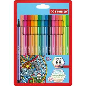 STABILO Pen 68 Felt Pen Multicolour Set of 15 STABILO Pen 68 Felt Pen Multicolour Set of 15
