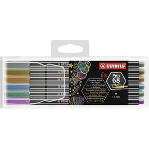 STABILO Metallischer Filzstift - 6er Pack - Kupfer, Gold, Blau, Grün, Violett, Silber STABILO Metallischer Filzstift - 6er Pack - Kupfer, Gold, Blau, Grün, Violett, Silber
