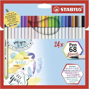 STABILO Pen 68 Multicolour Brush Felt Pen - 24 pcs STABILO Pen 68 Multicolour Brush Felt Pen - 24 pcs