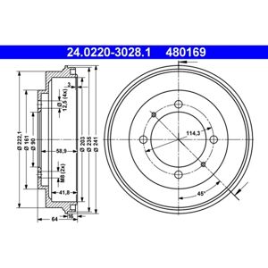 Mitsubishi jarrupelti - 24.0220-3028.1, 4 reiät, 203mm sisäinen, 241mm ulkoinen Mitsubishi jarrupelti - 24.0220-3028.1, 4 reiät, 203mm sisäinen, 241mm ulkoinen