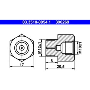 ATE jarruletkuadapteri M10x1 M12x1 - Jarruletku liitin ATE jarruletkuadapteri M10x1 M12x1 - Jarruletku liitin