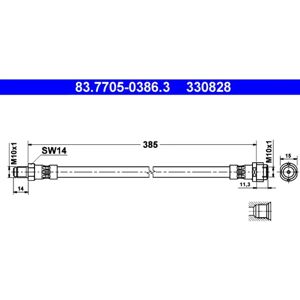 ATE 83.7705-0386.3 Jarruletku - Brake Hose ATE 83.7705-0386.3 Jarruletku - Brake Hose