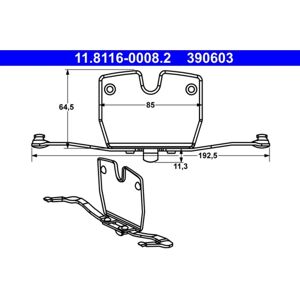 Molla del freno ATE 11.8116-0008.2 - BMW X6, 5 GT, X5, 7 Molla del freno ATE 11.8116-0008.2 - BMW X6, 5 GT, X5, 7