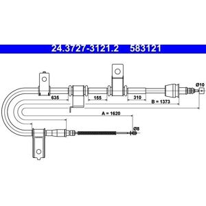 Ate 24.3727-3121.2 Rear Right Parking Brake Cable - Parking Brake Ate 24.3727-3121.2 Rear Right Parking Brake Cable - Parking Brake