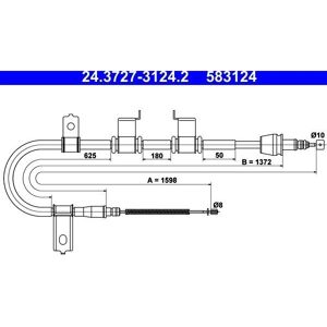 ATE 24.3727-3124.2 Hyundai Getz Rear Left Handbrake Cable ATE 24.3727-3124.2 Hyundai Getz Rear Left Handbrake Cable