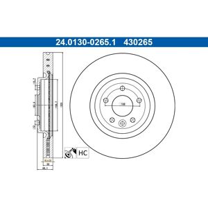 ATE 24.0130-0265.1 Disco freno ventilato - Disco di freno ATE 24.0130-0265.1 Disco freno ventilato - Disco di freno