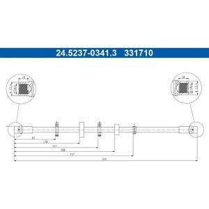 Ate jarruletku - M10x1mm, 365mm - Jarrutyyppi Ate jarruletku - M10x1mm, 365mm - Jarrutyyppi