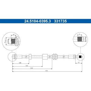 Tubo freno Ate M10x1 - Per Ford C-Max e Focus 2 Tubo freno Ate M10x1 - Per Ford C-Max e Focus 2