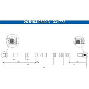 ATE Jarrunippa - 600mm pituus, M10x1 kierre - OEM-numerot mukana ATE Jarrunippa - 600mm pituus, M10x1 kierre - OEM-numerot mukana