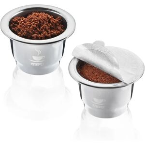 Gefu 12721 Cápsulas de café de acero inoxidable - Juego de 2 reutilizables Gefu 12721 Cápsulas de café de acero inoxidable - Juego de 2 reutilizables